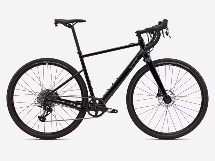 La bicicleta eléctrica Van Rysel E-GRVL AF HD en negro. (Fuente de la imagen: Decathlon)