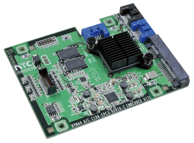 Placa controladora RAID por hardware Newtech Kite utilizada para la protección de datos en el NAS Ness1300