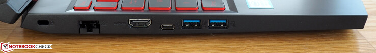 Lado izquierdo: Bloqueo Kensington, LAN RJ45, HDMI 2.0, USB 3.0 Tipo C, 2 x USB 3.0 Tipo A