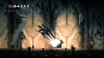 Hollow Knight: Silksong PC screenshot showing combat (Fuente de la imagen: Steam)