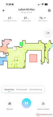 Vista general con el progreso de la limpieza