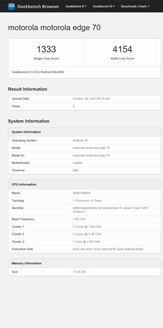 (Fuente de la imagen: Geekbench)