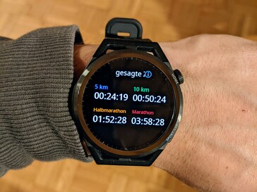 A partir de los datos recogidos, el reloj calcula los tiempos para determinadas distancias.