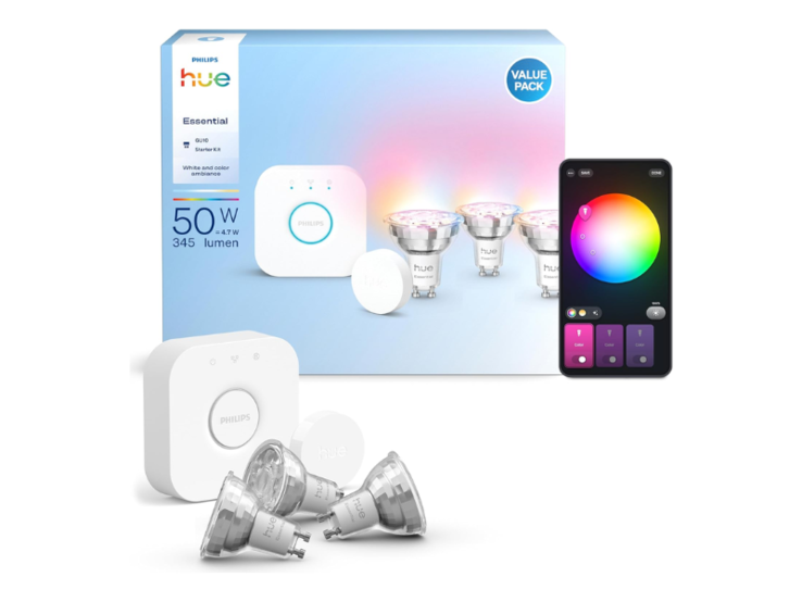El kit de inicio Philips Hue Essential con bombillas GU10. (Fuente de la imagen: Philips Hue)