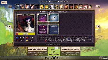 En la imagen: Una captura de pantalla del juego Poker Quest: Espadas y Picas.