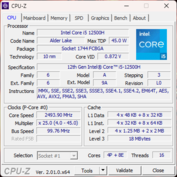 Página de inicio de CPU-Z