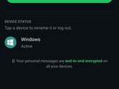Configuración de WhatsApp en la que se muestra la lista de dispositivos vinculados y la nota sobre el cifrado de extremo a extremo