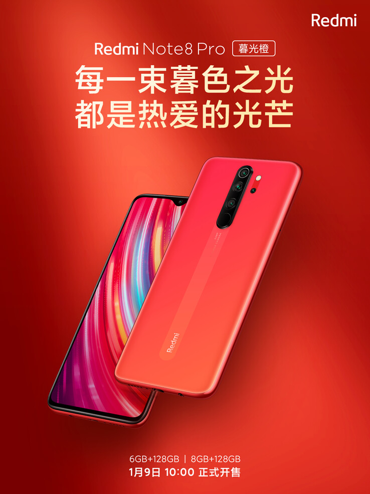 Twilight Orange Redmi Note 8 Pro. (Fuente de la imagen: Xiaomi)