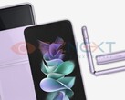 Un nuevo render de Galaxy Z Flip3. (Fuente: GizNext)