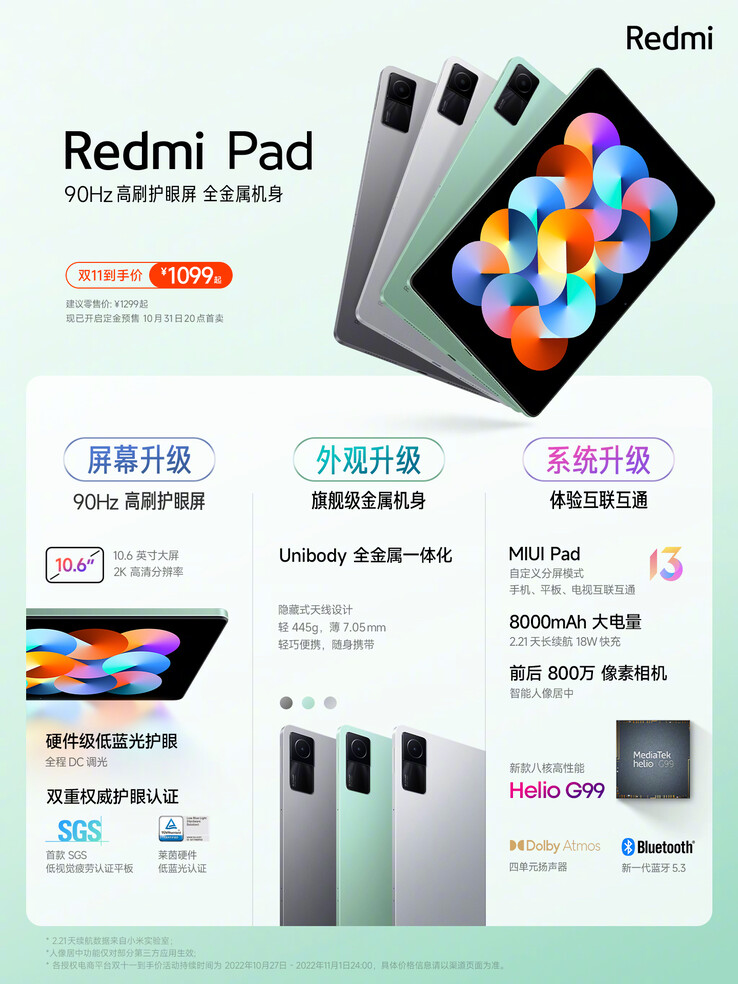 Los mejores atributos del Redmi Pad se promocionan durante su último lanzamiento. (Fuente: Redmi)
