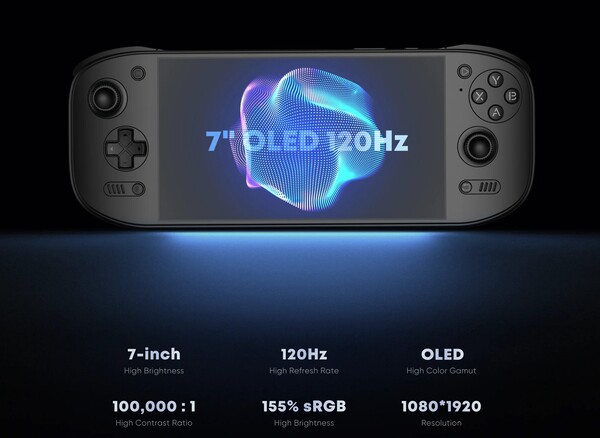 La Ayn Odin 3 Portal tiene una pantalla OLED de 7 pulgadas.