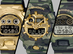 Al parecer, Casio lanzará en junio cuatro nuevos relojes con temática de camuflaje y oro (GA-V01CMG-3A no presente en la imagen)