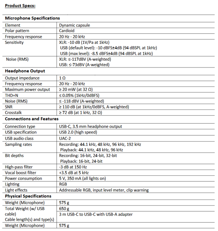 Especificaciones de HyperX FlipCast (fuente de la imagen: HP)