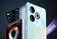 El diseño del Infinix Smart 8 toma mucho prestado del Apple iPhone 15 Pro. (Imagen: Infinix)