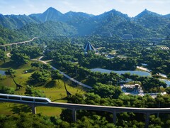 Una imagen que muestra un parque en Jurassic World Evolution.