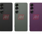 Supuestas imágenes filtradas del Sony Xperia 1 VII que muestran las opciones de color negro, verde y morado. (Fuente de la imagen: Android Headlines)