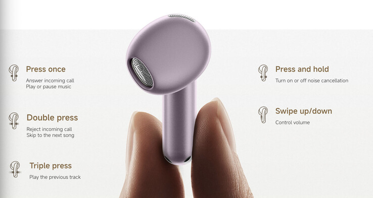 Los Xiaomi Buds 6 admiten varios controles gestuales.