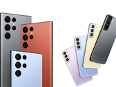 Los modelos Galaxy S22, Galaxy S22+ y Galaxy S22 Ultra en sus colores exclusivos en línea. (Fuente de la imagen: Samsung)
