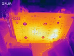 Mapa de calor de la PNY GeForce GTX 1660 XLR8 Gaming OC durante una prueba de esfuerzo (PT 107%)