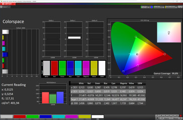 Espacio de color (esquema de color: Estándar, temperatura de color: Estándar, espacio de color de destino: sRGB)