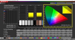CalMAN ColorChecker calibrado (espacio de color de destino: P3)