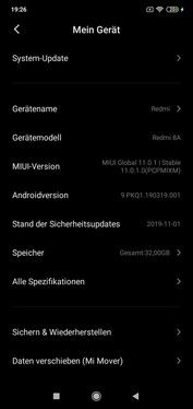 Xiaomi Redmi 8A Software