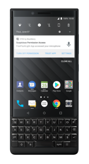 The DTEK app acts as a security monitor.