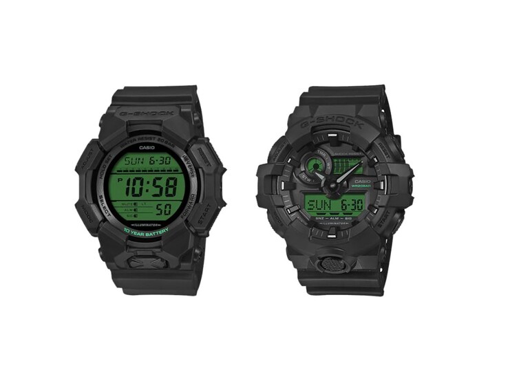 De izquierda a derecha: los relojes Casio G-Shock GD-010BEG-1 y GA-700BEG-1A