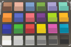 Foto de ColorChecker: El color de destino se muestra en la mitad inferior de cada campo.