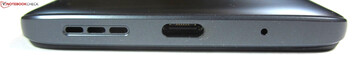 Parte inferior: Altavoz, USB-C 2.0, micrófono