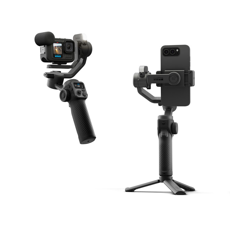 El cardán GoPro Fluid Pro AI es compatible tanto con cámaras de acción como con smartphones (Fuente de la imagen: GoPro)
