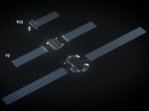 Comparación del tamaño de los satélites de SpaceX de la 3.ª generación frente a los de la 2.ª generación