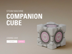 El teaser de la Steam Machine Companion Cube en la página web de Dbrand, en la imagen. (Fuente de la imagen: Dbrand)