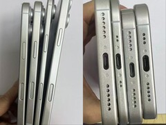 Supuestas unidades ficticias de la serie iPhone 17 muestran el factor de forma ultrafino del rumoreado iPhone 17 Air en comparación con los otros tres modelos. (Fuente de la imagen: SonnyDickson en X)