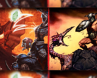 El nuevo paquete de juegos Heretic + Hexen viene con texturas mejoradas, modernas herramientas de accesibilidad y una banda sonora actualizada de Andrew Hulshult. En la imagen, ilustraciones oficiales del juego. (Fuente de la imagen: Steam - editado)