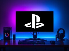 Logotipo de PlayStation que aparece en la pantalla de un ordenador para videojuegos