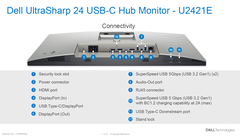 Monitor USB-C Dell UltraSharp U2421E - Puertos. (Fuente de la imagen: Dell)