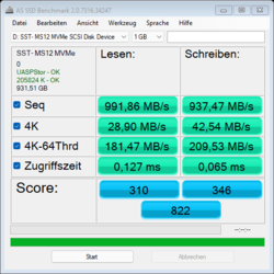 Externe Silverstone MS12 SSD (Samsung Evo 980 Pro) vía USB-C 3.2 Gen2