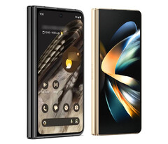 El Pixel Fold junto al Galaxy Z Fold4. (Fuente de la imagen: @evleaks - editado)