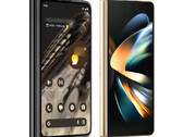 El Pixel Fold junto al Galaxy Z Fold4. (Fuente de la imagen: @evleaks - editado)