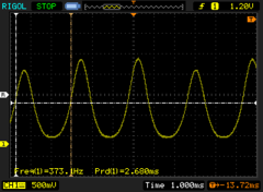 Parpadeo del OLED entre el 17% y el 51% (347,2 - 373,1 Hz)