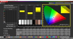 CalMAN ColorChecker (perfil: P3, espacio de color de destino: P3)