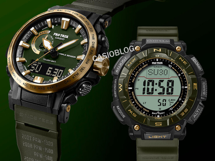 Los relojes Casio Pro Trek PRW-61ANS-3 (izquierda) y PRG-340ANS-3 (derecha). (Fuente de la imagen: Casioblog)