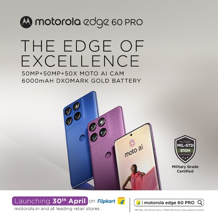 El nuevo póster de lanzamiento del Edge 60 Pro. (Fuente: Motorola IN)