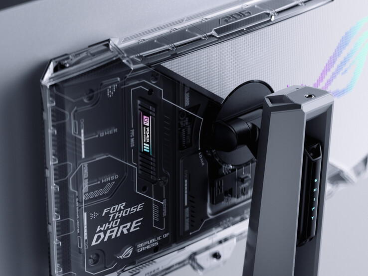 El ROG Swift OLED PG27AQWP-W tiene un diseño llamativo. (Fuente de la imagen: Asus)