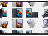 Ya se han filtrado renders de las Galaxy Tab S8 Plus y Tab S8 Ultra. (Fuente de la imagen: Tab S7 FE - Samsung/@OnLeaks - editado)