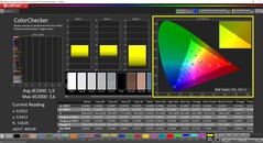 CalMAN ColorChecker (perfil: sRGB, espacio de color de destino: sRGB)