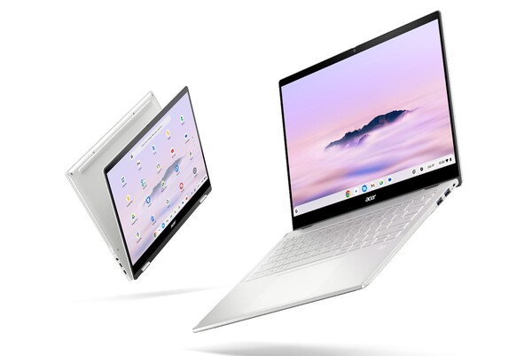 El Acer Chromebook Plus Spin 514 en plata platino. (Fuente de la imagen: Acer)