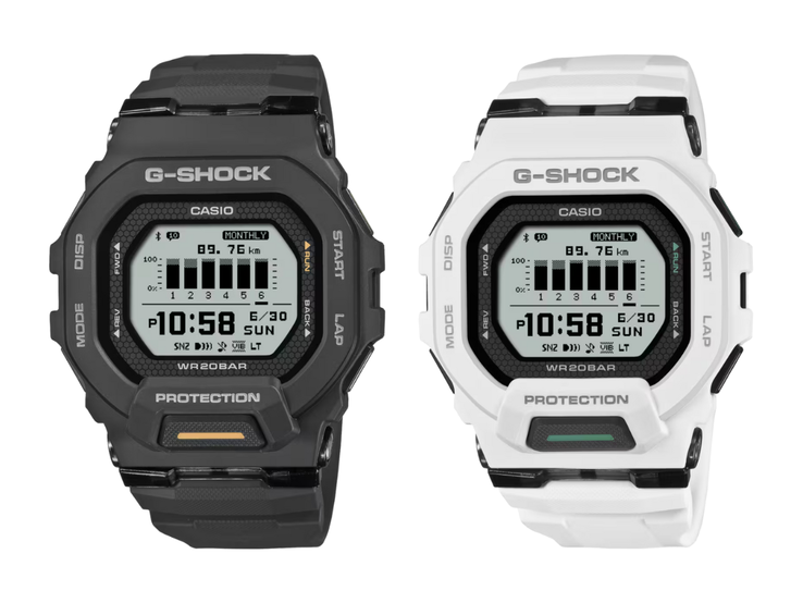 Los relojes Casio G-Shock GBD-200-1A1 (izquierda) y GBD-200-7 (derecha). (Fuente de la imagen: Casio)