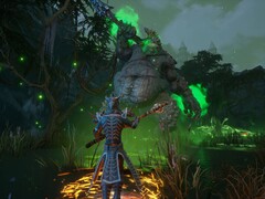 Una imagen que muestra una batalla contra un jefe en Dungeons of Sundaria.